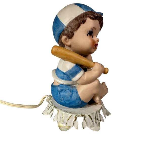 Aladdin Giftware, L.A. Calif. Vintage Ceramic Baseball Boy Night Light Lamp Rare - Picture 5 of 16